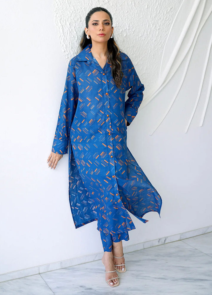Amal Pret Printed Lawn 2 Piece Suit Sky Line