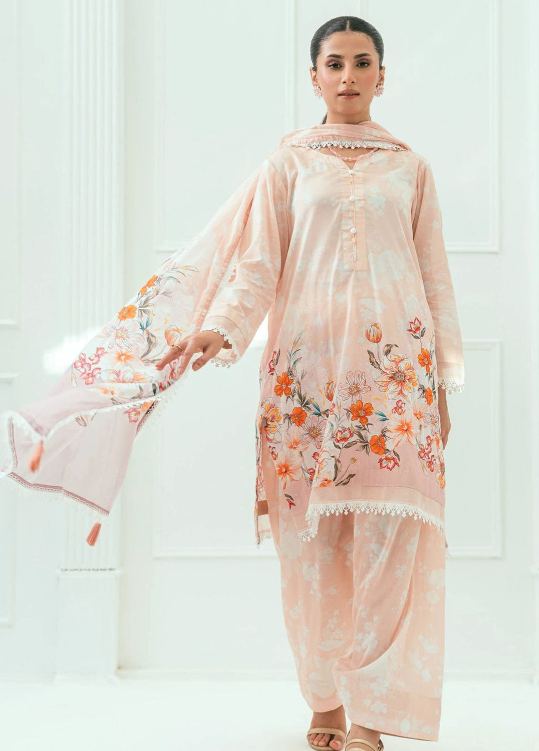 Amal Printed Lawn Suits Unstitched 3 Piece AL25AUS D-1 - Summer Collection