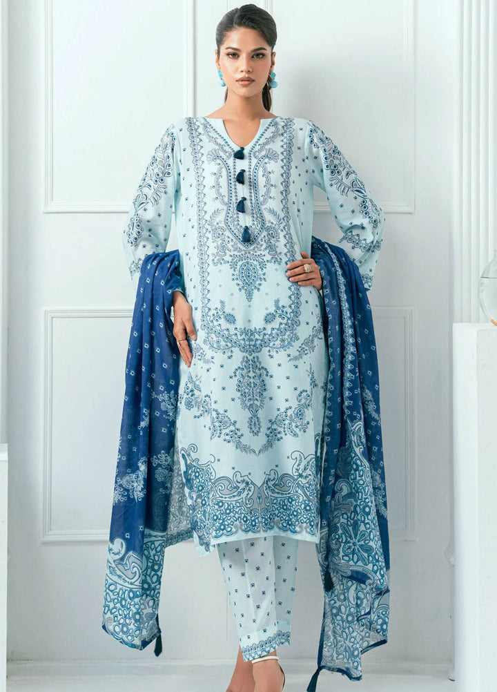 Amal Printed Lawn Suits Unstitched 3 Piece AL25AUS D-10 - Summer Collection