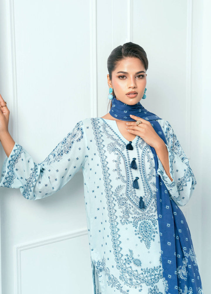 Amal Printed Lawn Suits Unstitched 3 Piece AL25AUS D-10 - Summer Collection