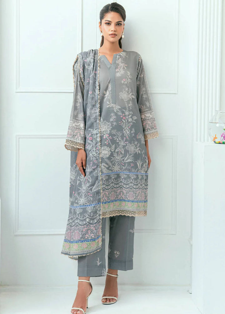 Amal Printed Lawn Suits Unstitched 3 Piece AL25AUS D-11 - Summer Collection