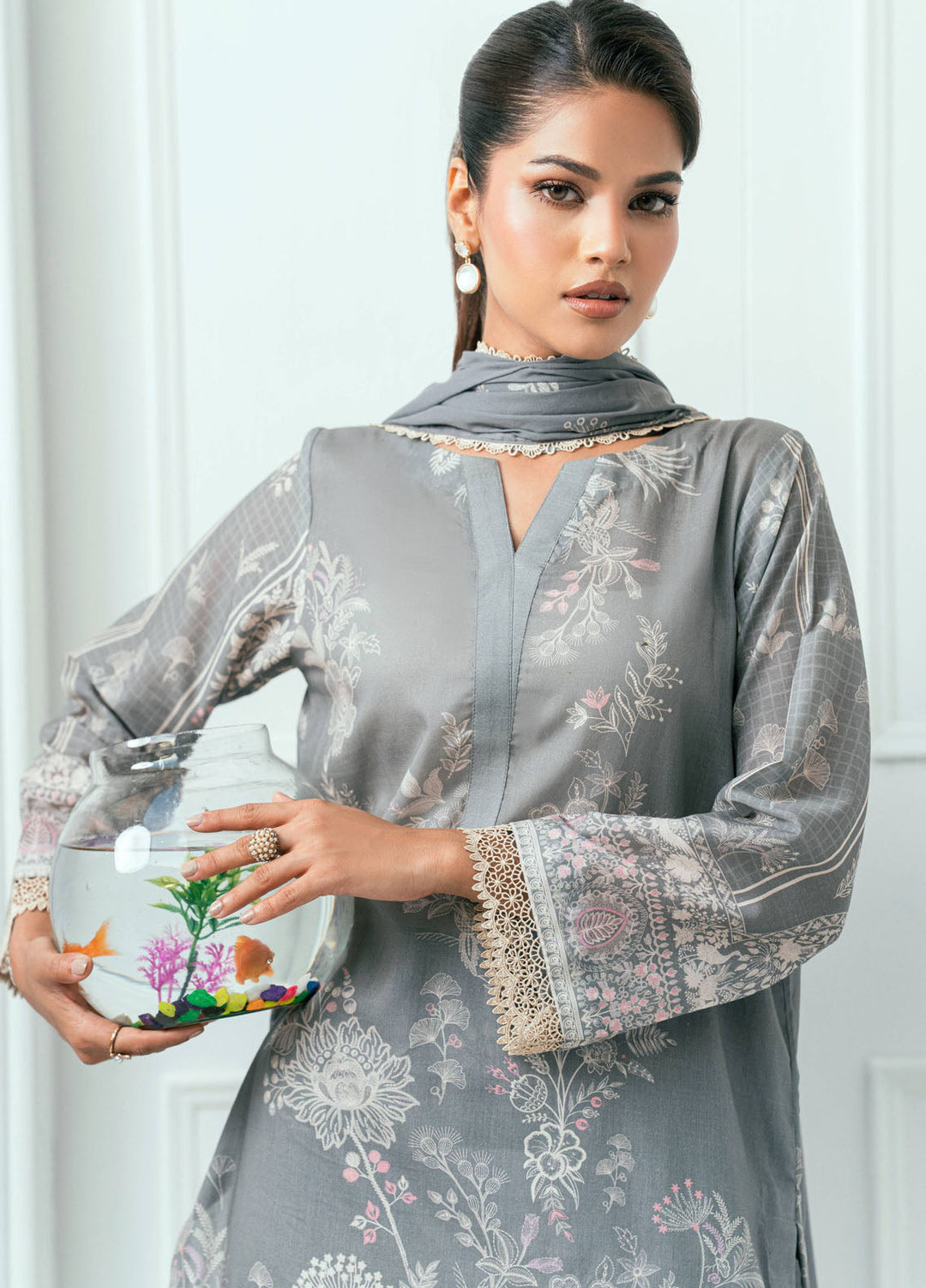 Amal Printed Lawn Suits Unstitched 3 Piece AL25AUS D-11 - Summer Collection