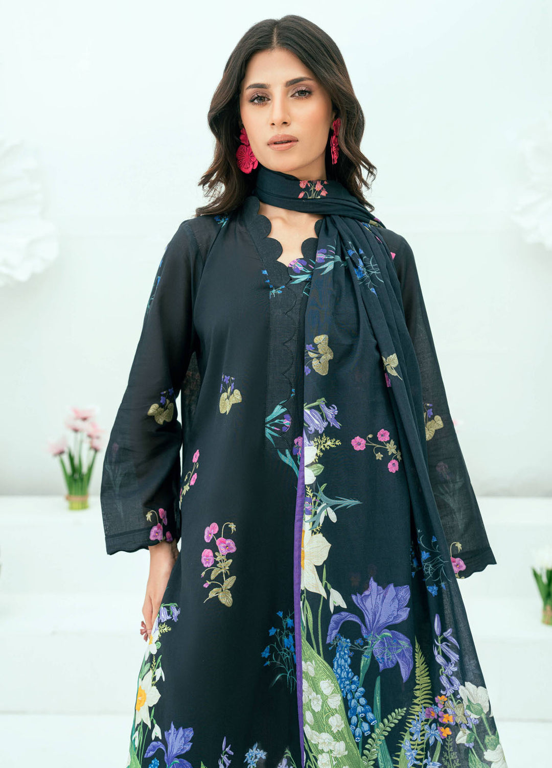 Amal Printed Lawn Suits Unstitched 3 Piece AL25AUS D-13 - Summer Collection