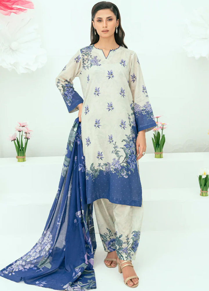 Amal Printed Lawn Suits Unstitched 3 Piece AL25AUS D-14 - Summer Collection