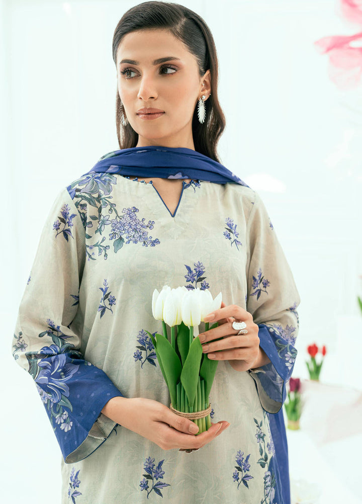 Amal Printed Lawn Suits Unstitched 3 Piece AL25AUS D-14 - Summer Collection