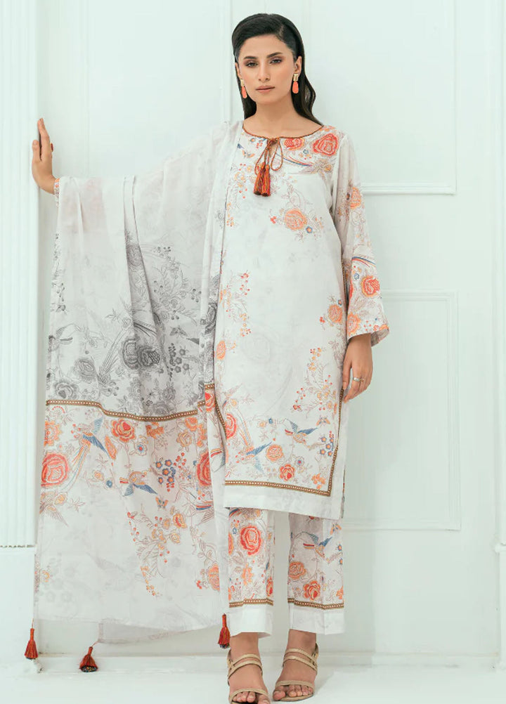 Amal Printed Lawn Suits Unstitched 3 Piece AL25AUS D-15 - Summer Collection