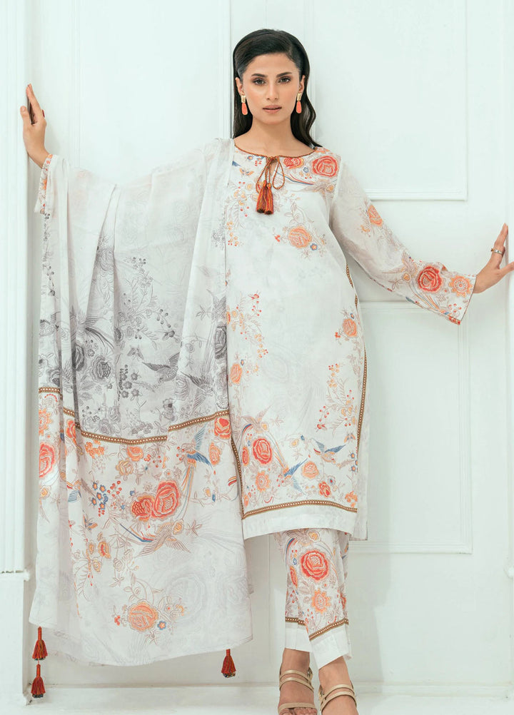 Amal Printed Lawn Suits Unstitched 3 Piece AL25AUS D-15 - Summer Collection