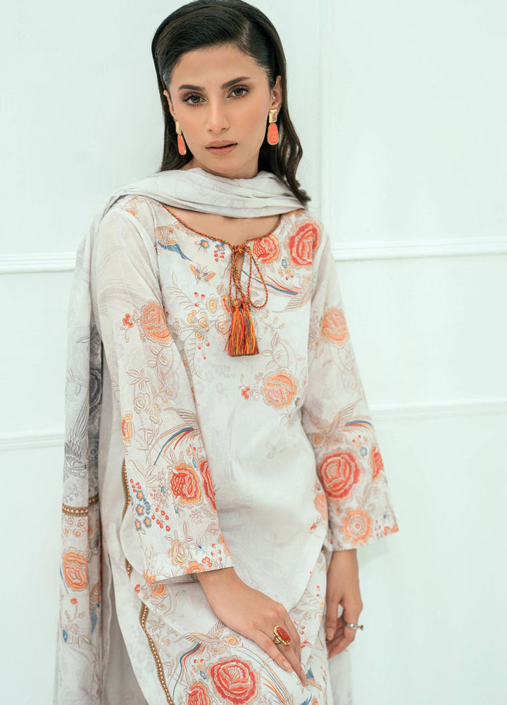 Amal Printed Lawn Suits Unstitched 3 Piece AL25AUS D-15 - Summer Collection