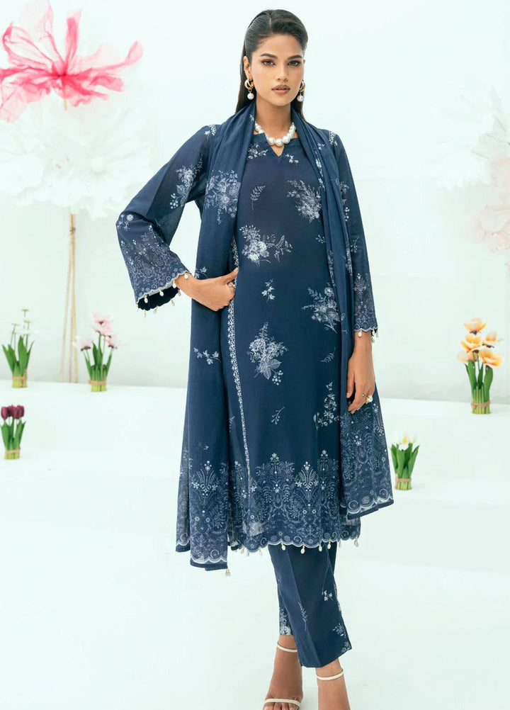 Amal Printed Lawn Suits Unstitched 3 Piece AL25AUS D-16 - Summer Collection