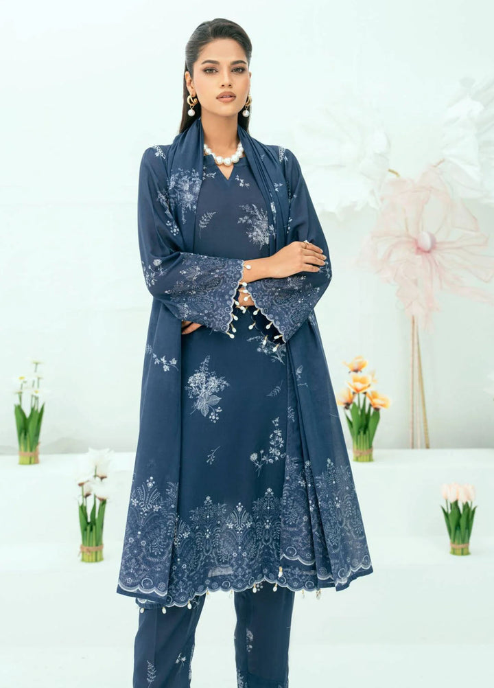 Amal Printed Lawn Suits Unstitched 3 Piece AL25AUS D-16 - Summer Collection