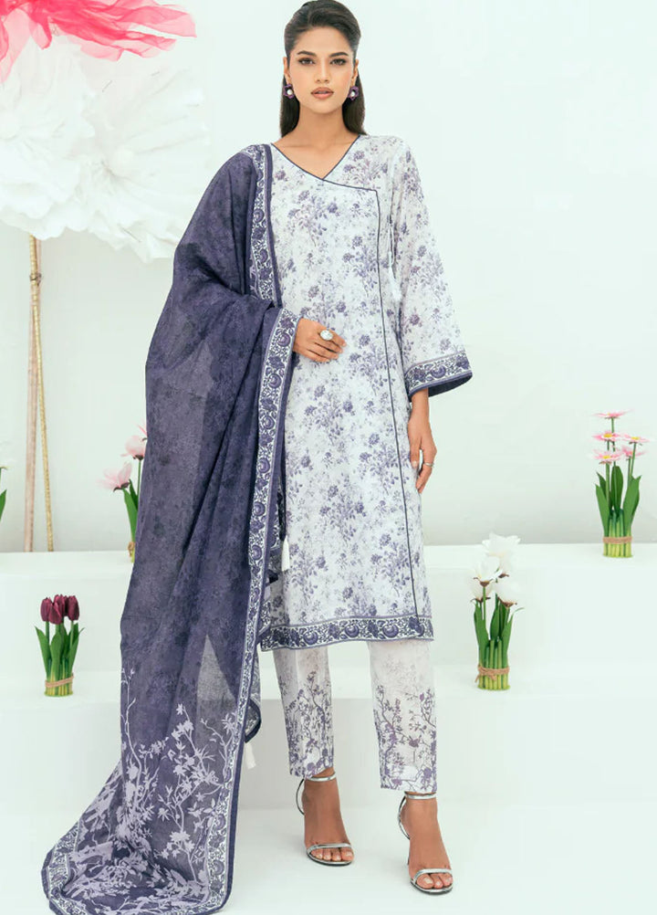 Amal Printed Lawn Suits Unstitched 3 Piece AL25AUS D-17 - Summer Collection