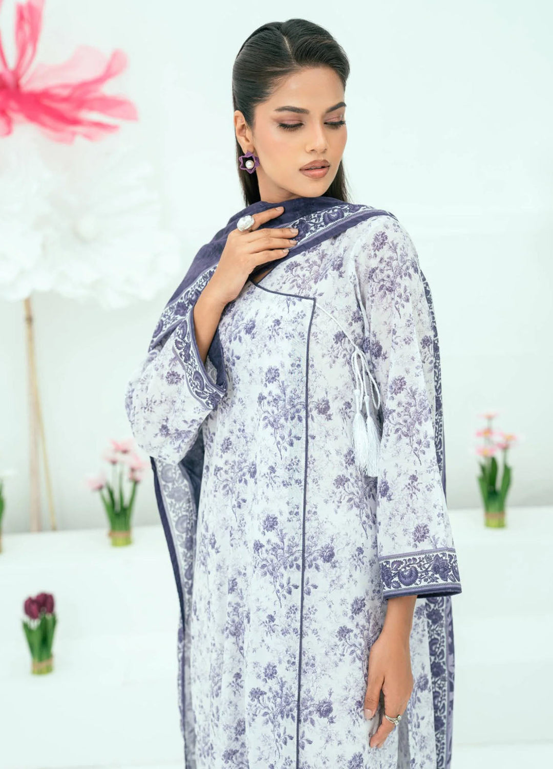 Amal Printed Lawn Suits Unstitched 3 Piece AL25AUS D-17 - Summer Collection