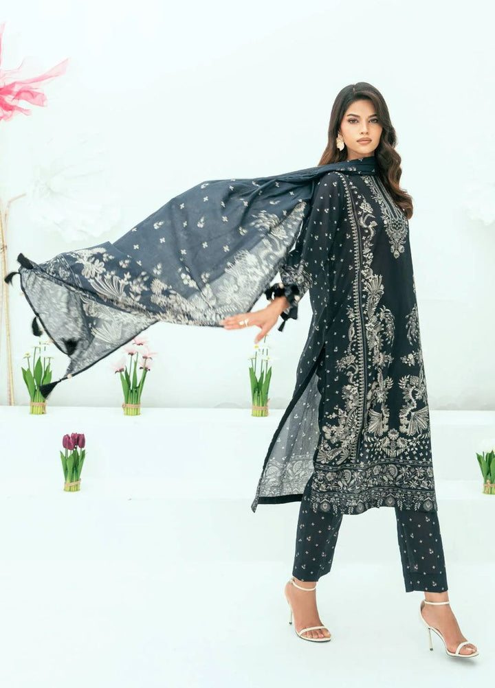 Amal Printed Lawn Suits Unstitched 3 Piece AL25AUS D-18 - Summer Collection