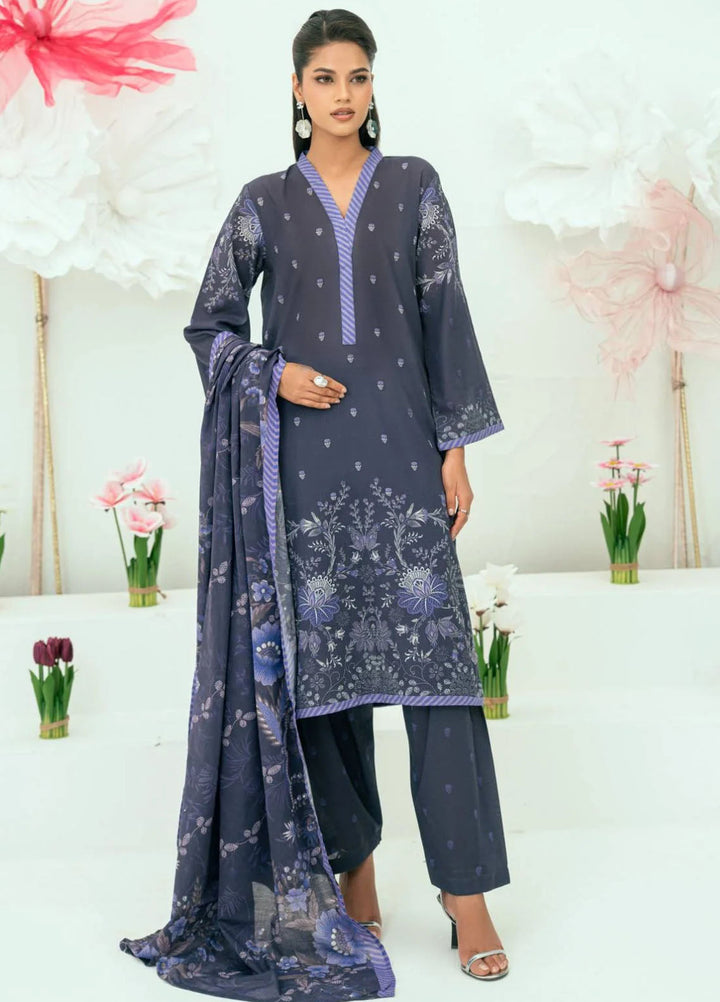 Amal Printed Lawn Suits Unstitched 3 Piece AL25AUS D-19 - Summer Collection