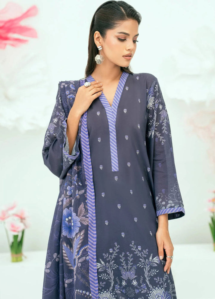 Amal Printed Lawn Suits Unstitched 3 Piece AL25AUS D-19 - Summer Collection
