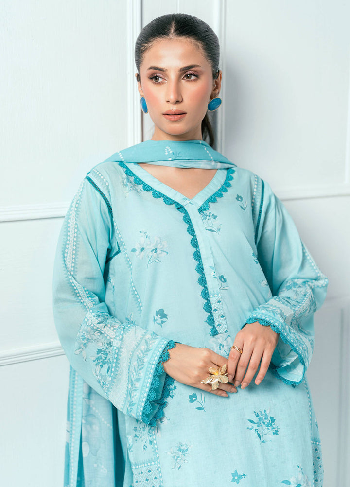 Amal Printed Lawn Suits Unstitched 3 Piece AL25AUS D-2 - Summer Collection