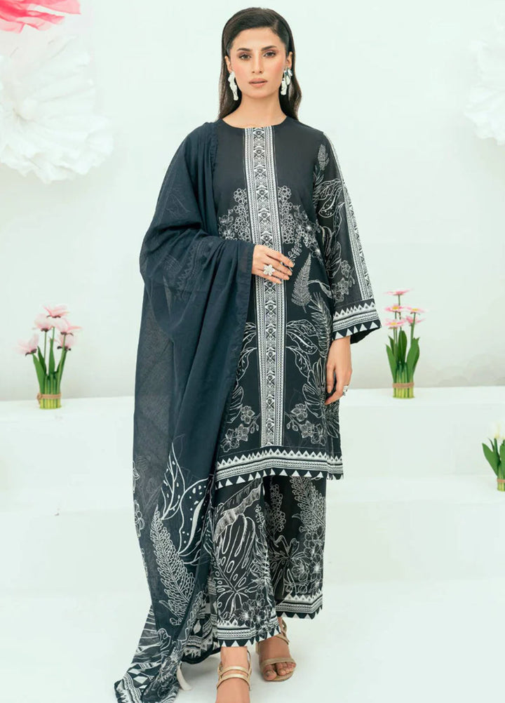 Amal Printed Lawn Suits Unstitched 3 Piece AL25AUS D-5 - Summer Collection