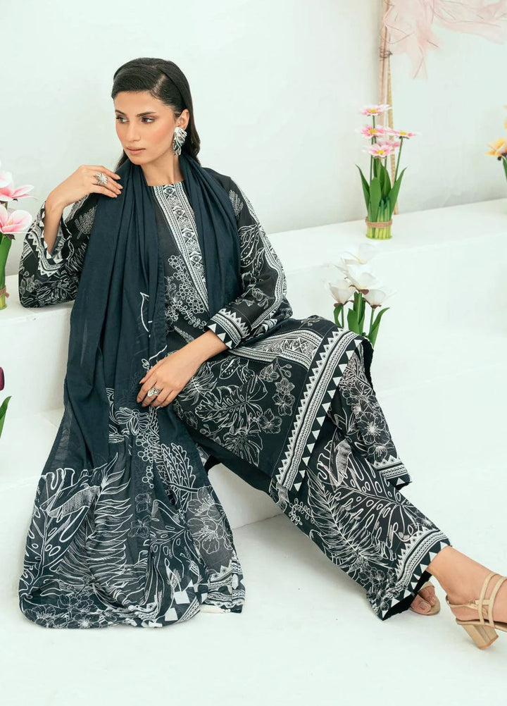 Amal Printed Lawn Suits Unstitched 3 Piece AL25AUS D-5 - Summer Collection