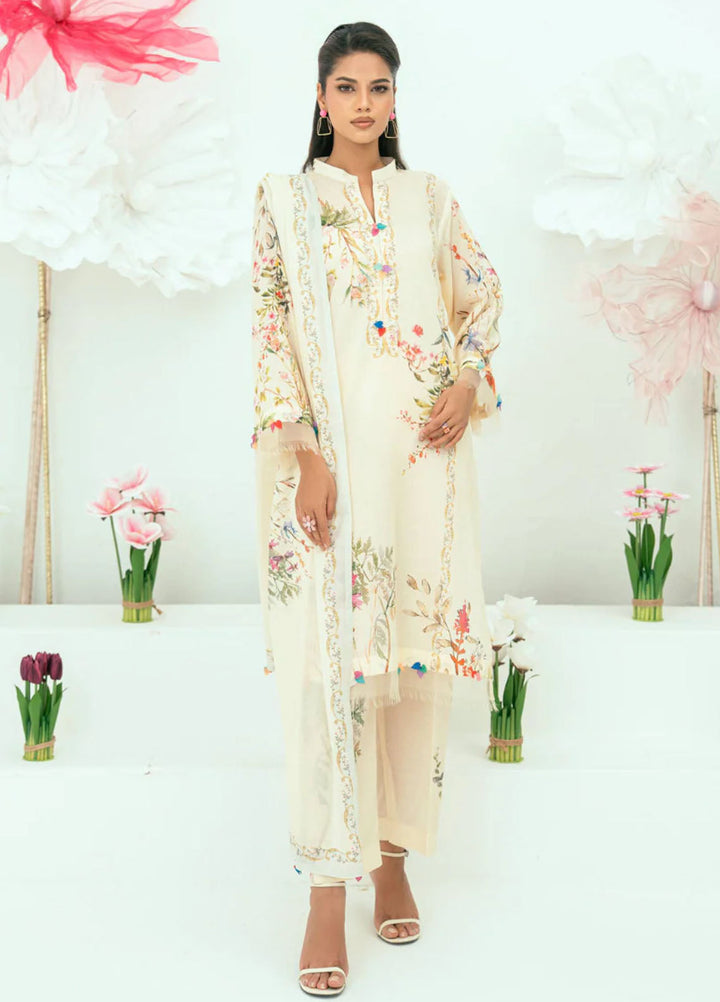 Amal Printed Lawn Suits Unstitched 3 Piece AL25AUS D-6 - Summer Collection