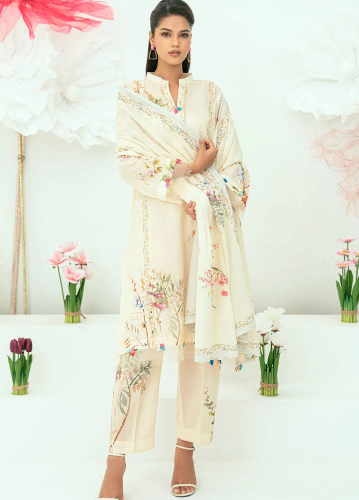 Amal Printed Lawn Suits Unstitched 3 Piece AL25AUS D-6 - Summer Collection
