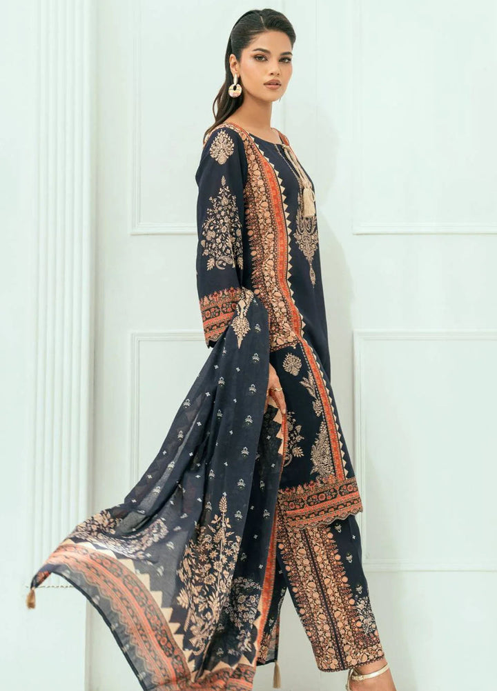 Amal Printed Lawn Suits Unstitched 3 Piece AL25AUS D-8 - Summer Collection