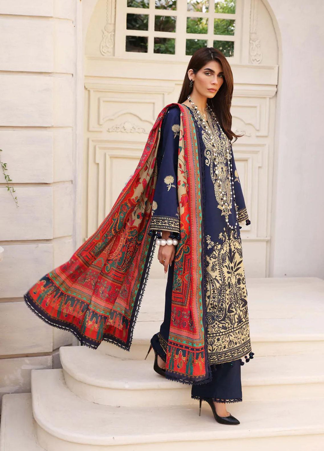 Amalachi By Sable Vogue Embroidered Woven Suits Unstitched 3 Piece SV22A SWC-05-22 MERAA - Winter Collection