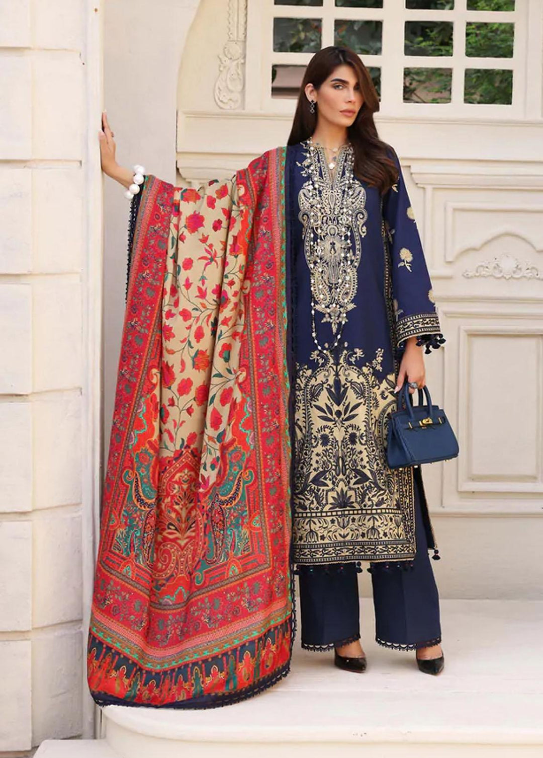 Amalachi By Sable Vogue Embroidered Woven Suits Unstitched 3 Piece SV22A SWC-05-22 MERAA - Winter Collection
