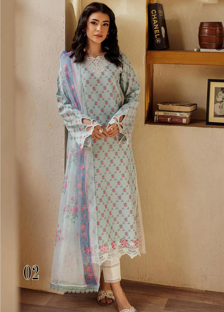 Amari by RajBari Embroidered Lawn Suits Unstitched 3 Piece RB25A D-02 - Summer Collection