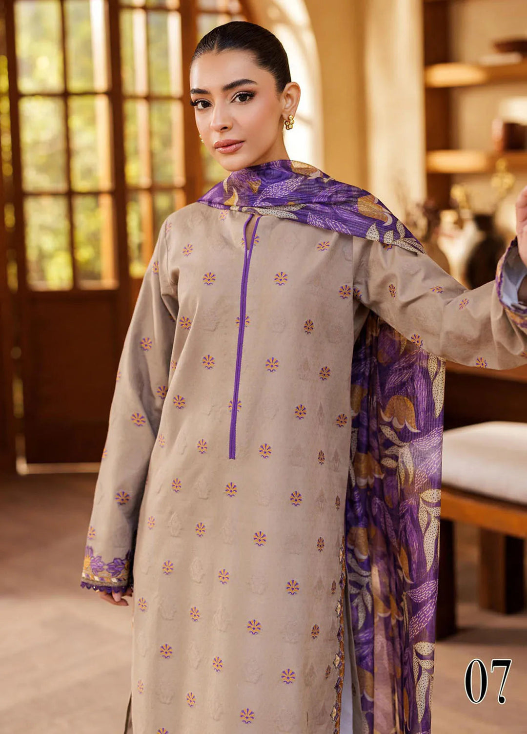 Amari by RajBari Embroidered Lawn Suits Unstitched 3 Piece RB25A D-07 - Summer Collection