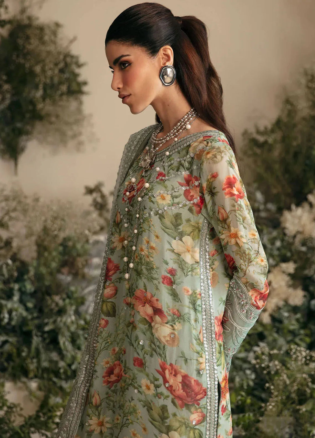 Amaya By Nureh Embroidered Chiffon Suit Unstitched 4 Piece NU24A AM-02 - Formals Collection