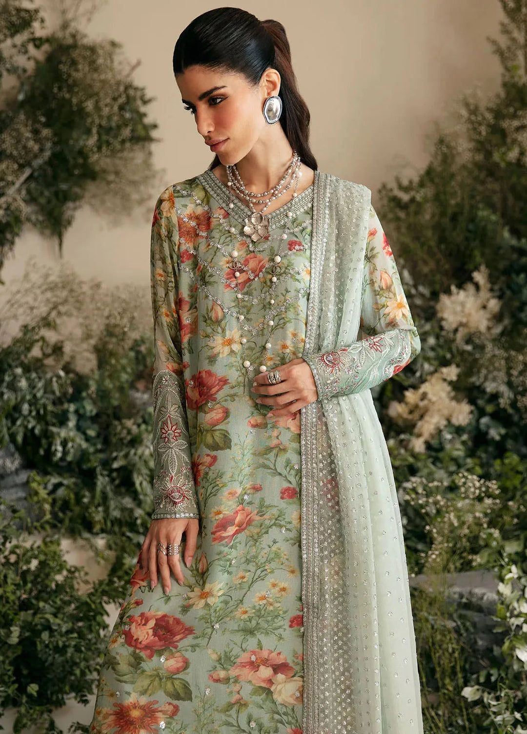 Amaya By Nureh Embroidered Chiffon Suit Unstitched 4 Piece NU24A AM-02 - Formals Collection