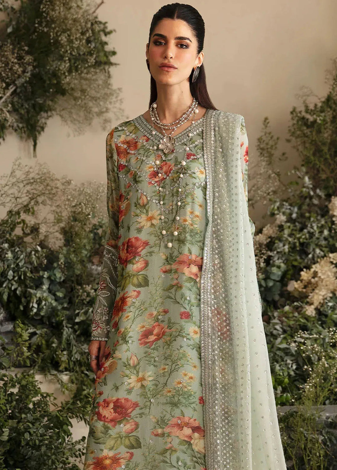 Amaya By Nureh Embroidered Chiffon Suit Unstitched 4 Piece NU24A AM-02 - Formals Collection