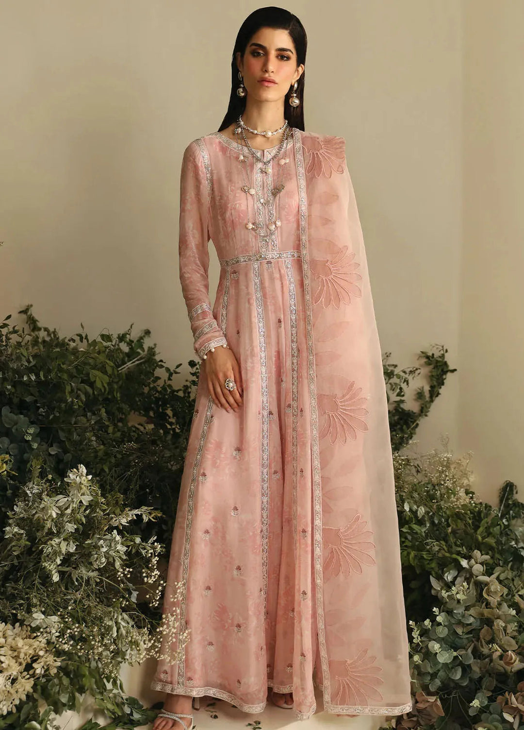 Amaya By Nureh Embroidered Chiffon Suit Unstitched 4 Piece NU24A AM-03 - Formals Collection