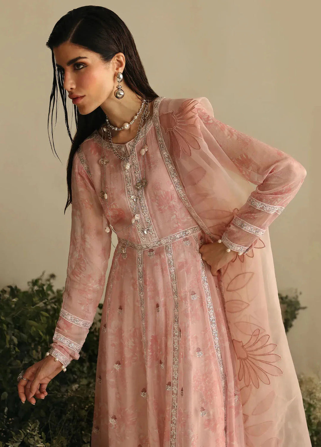 Amaya By Nureh Embroidered Chiffon Suit Unstitched 4 Piece NU24A AM-03 - Formals Collection