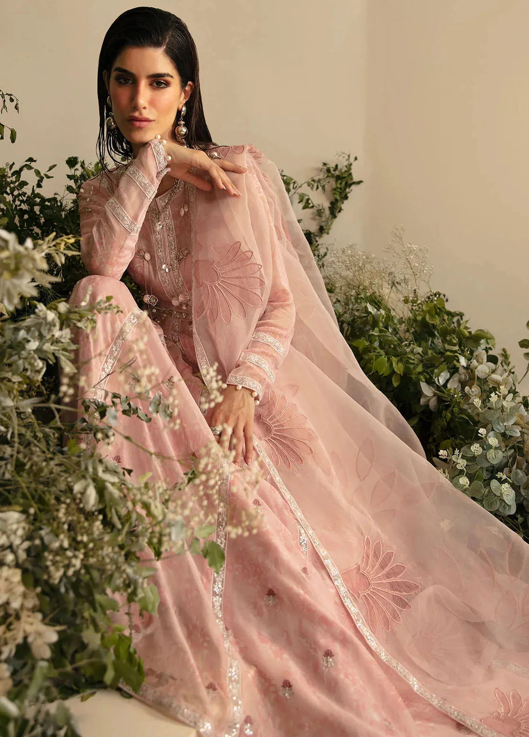 Amaya By Nureh Embroidered Chiffon Suit Unstitched 4 Piece NU24A AM-03 - Formals Collection