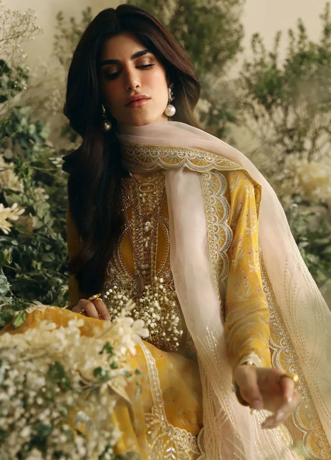 Amaya By Nureh Embroidered Chiffon Suit Unstitched 4 Piece NU24A AM-05 - Formals Collection