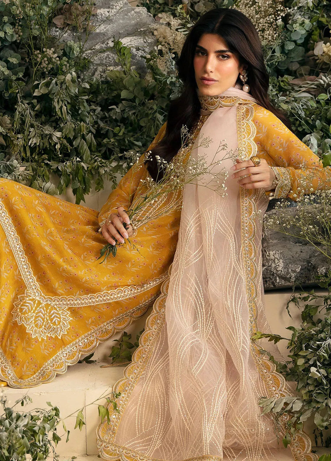 Amaya By Nureh Embroidered Chiffon Suit Unstitched 4 Piece NU24A AM-05 - Formals Collection