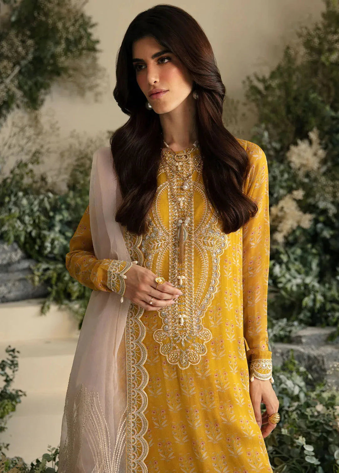 Amaya By Nureh Embroidered Chiffon Suit Unstitched 4 Piece NU24A AM-05 - Formals Collection