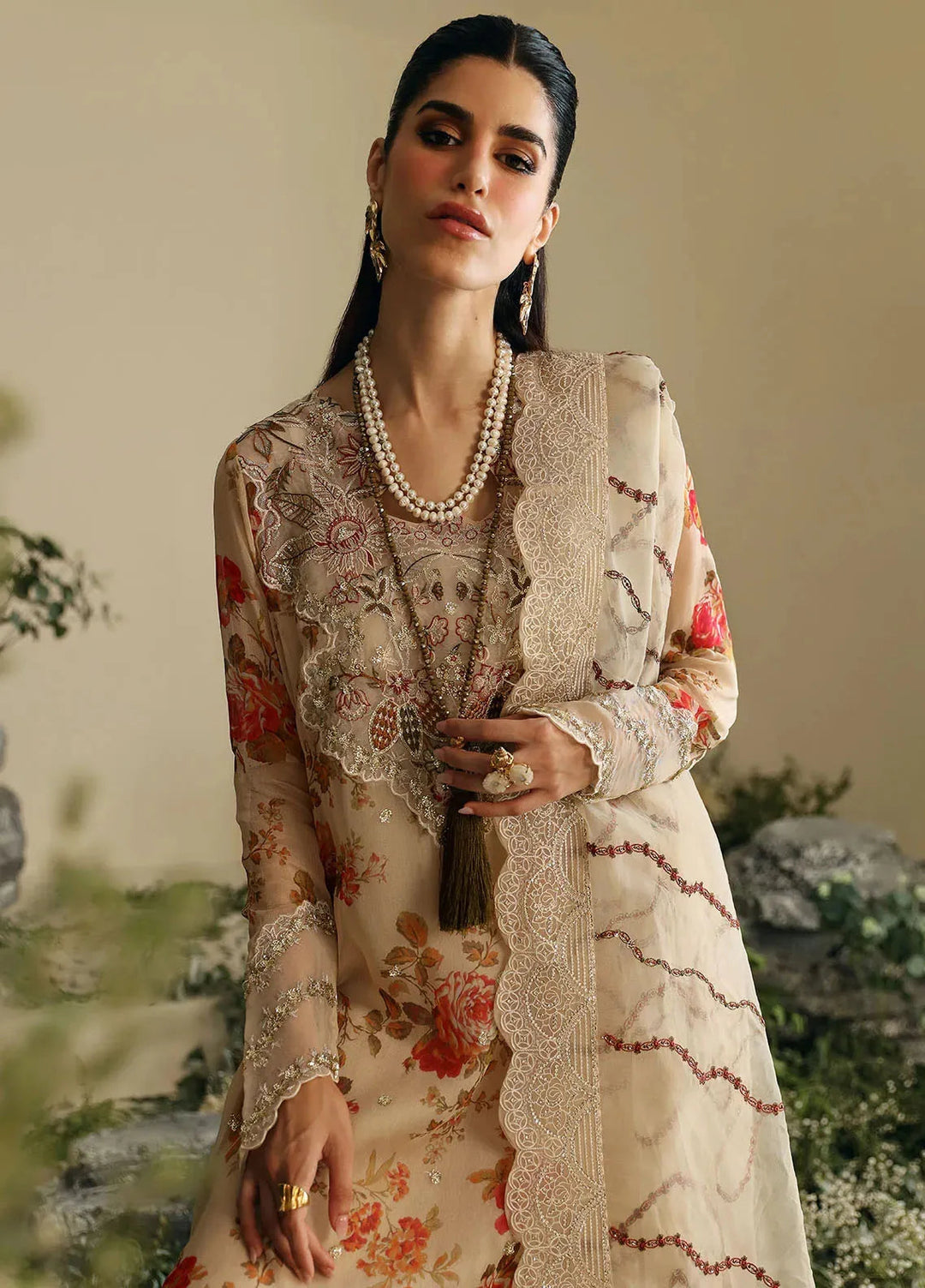 Amaya By Nureh Embroidered Chiffon Suit Unstitched 4 Piece NU24A AM-06 - Formals Collection