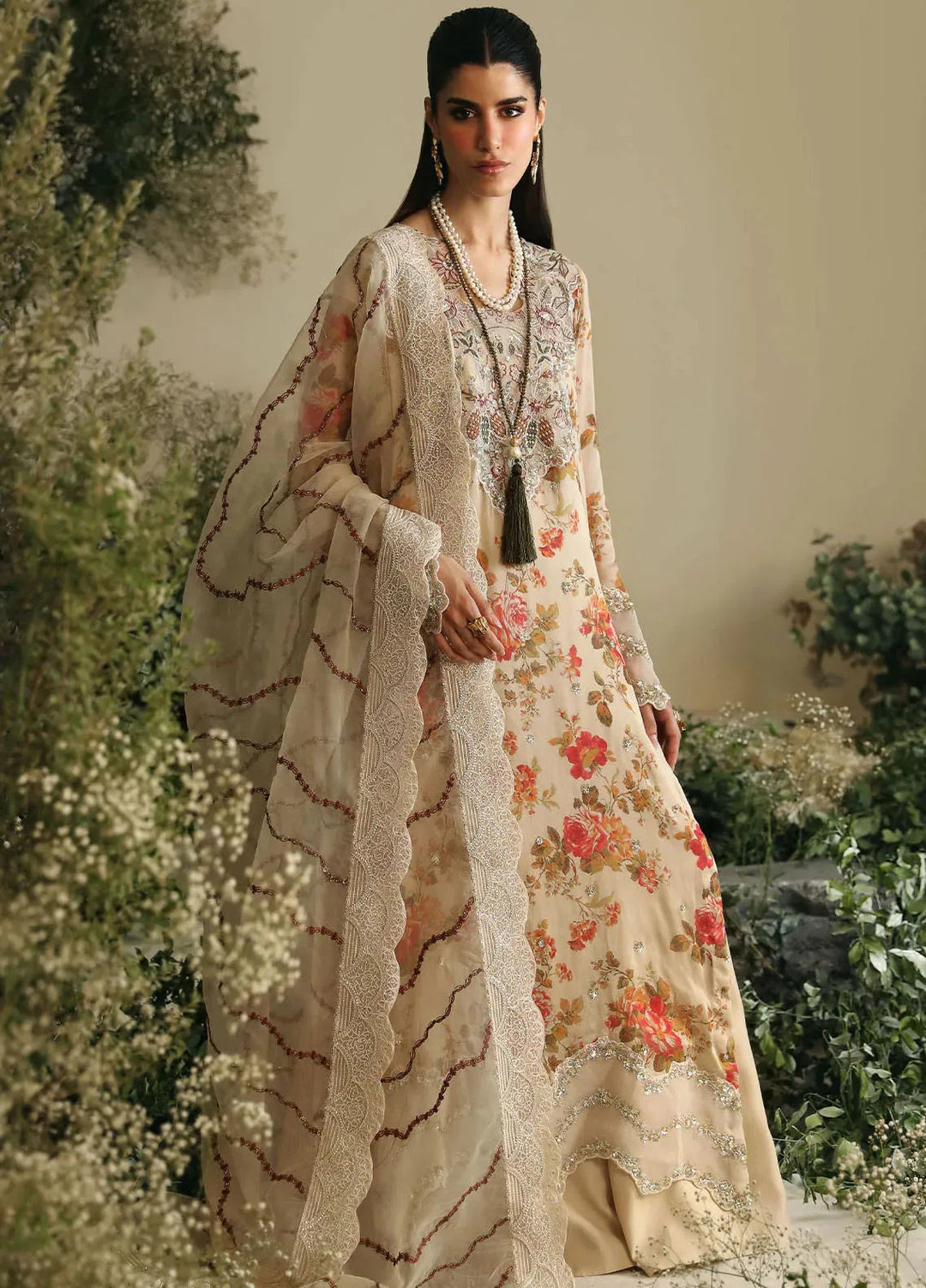 Amaya By Nureh Embroidered Chiffon Suit Unstitched 4 Piece NU24A AM-06 - Formals Collection