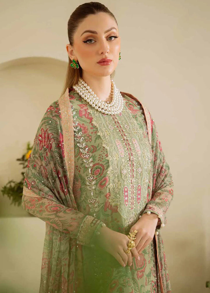 Amaya by Nureh Embroidered Chiffon Suit Unstitched 4 Piece NU25AL AM-08 - Luxury Collection
