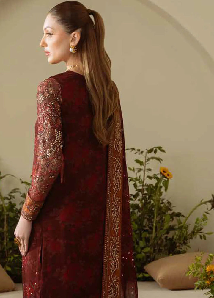 Amaya by Nureh Embroidered Chiffon Suit Unstitched 4 Piece NU25AL AM-09 - Luxury Collection
