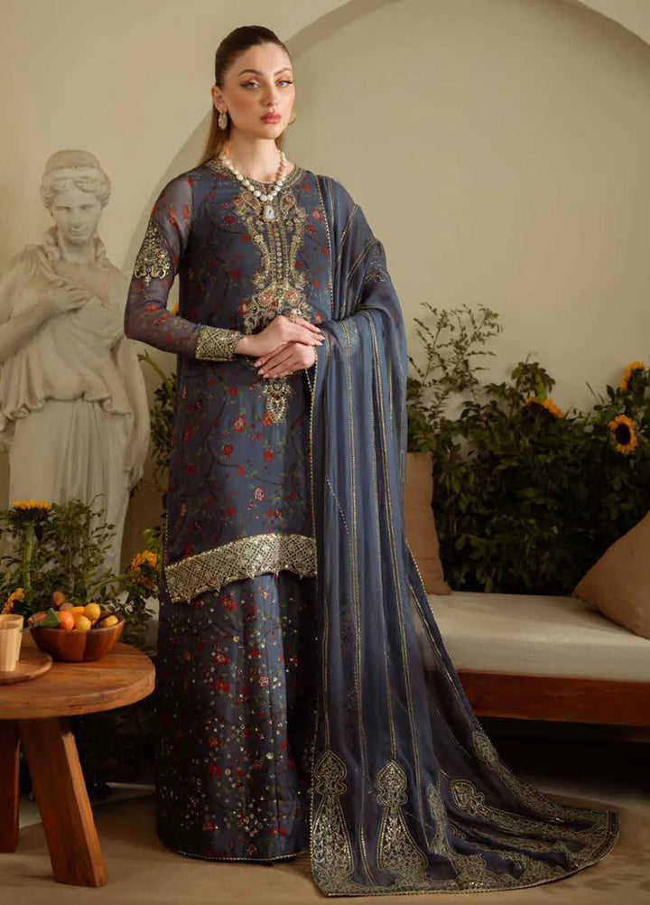 Amaya by Nureh Embroidered Chiffon Suit Unstitched 4 Piece NU25AL AM-10 - Luxury Collection
