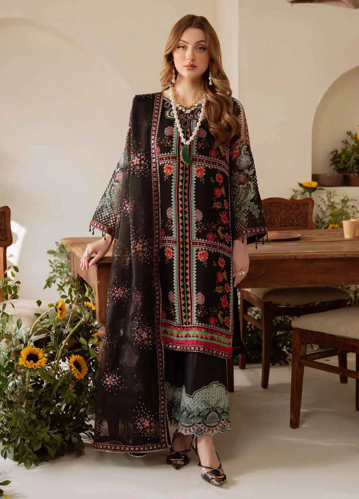 Amaya by Nureh Embroidered Chiffon Suit Unstitched 4 Piece NU25AL AM-11 - Luxury Collection