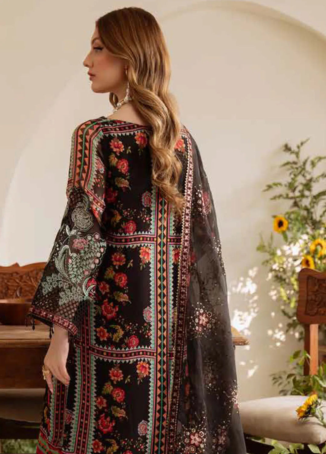 Amaya by Nureh Embroidered Chiffon Suit Unstitched 4 Piece NU25AL AM-11 - Luxury Collection
