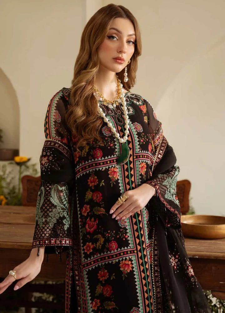 Amaya by Nureh Embroidered Chiffon Suit Unstitched 4 Piece NU25AL AM-11 - Luxury Collection