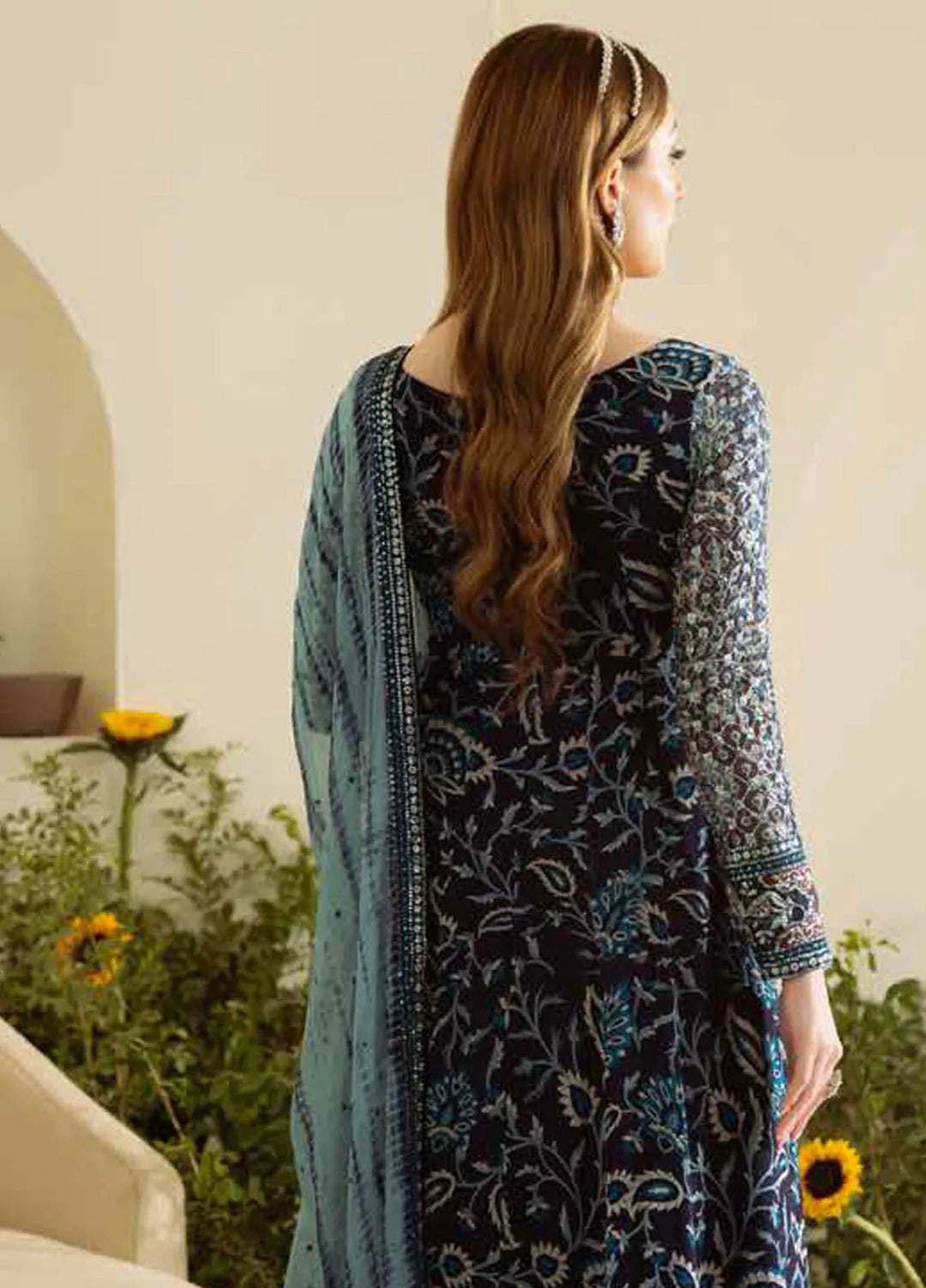 Amaya by Nureh Embroidered Chiffon Suit Unstitched 4 Piece NU25AL AM-12 - Luxury Collection