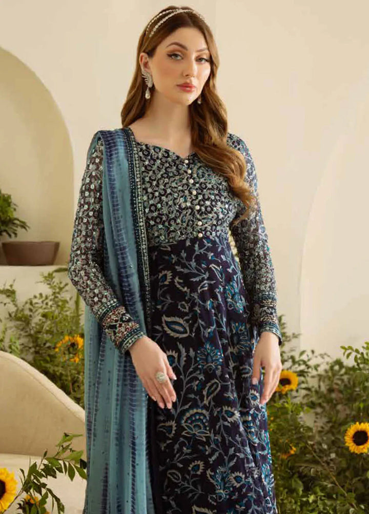 Amaya by Nureh Embroidered Chiffon Suit Unstitched 4 Piece NU25AL AM-12 - Luxury Collection