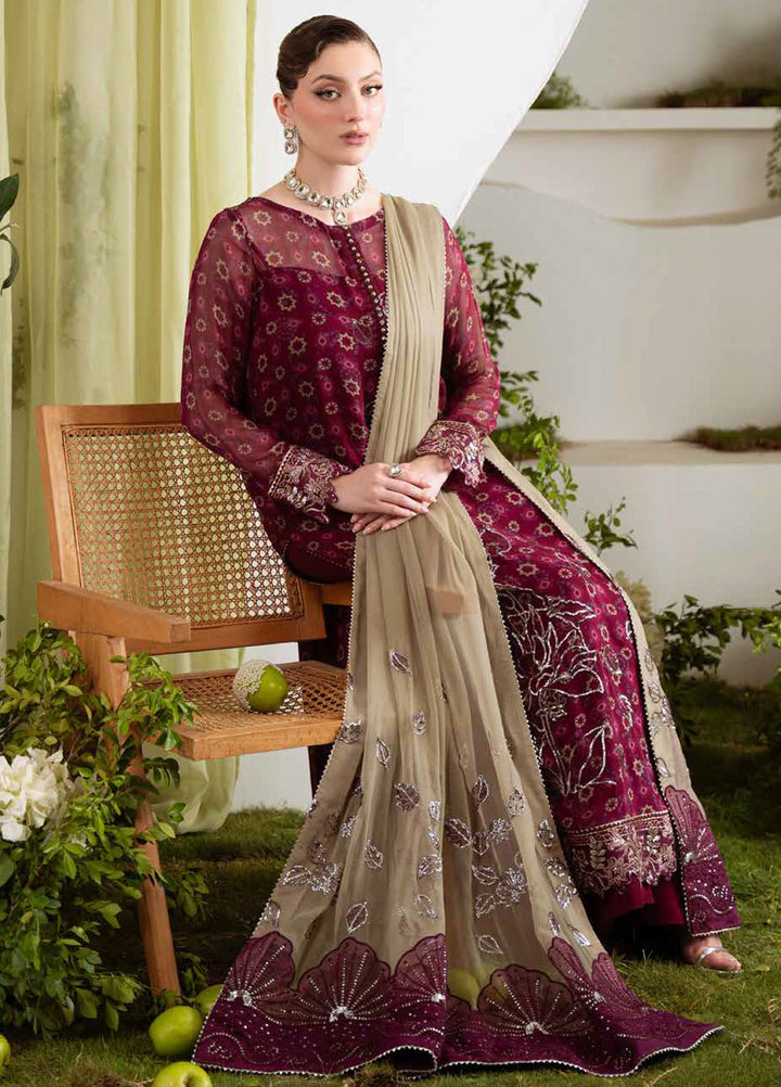 Amaya by Nureh Embroidered Chiffon Suits Unstitched 3 Piece NU25CL AM-20 - Luxury Collection