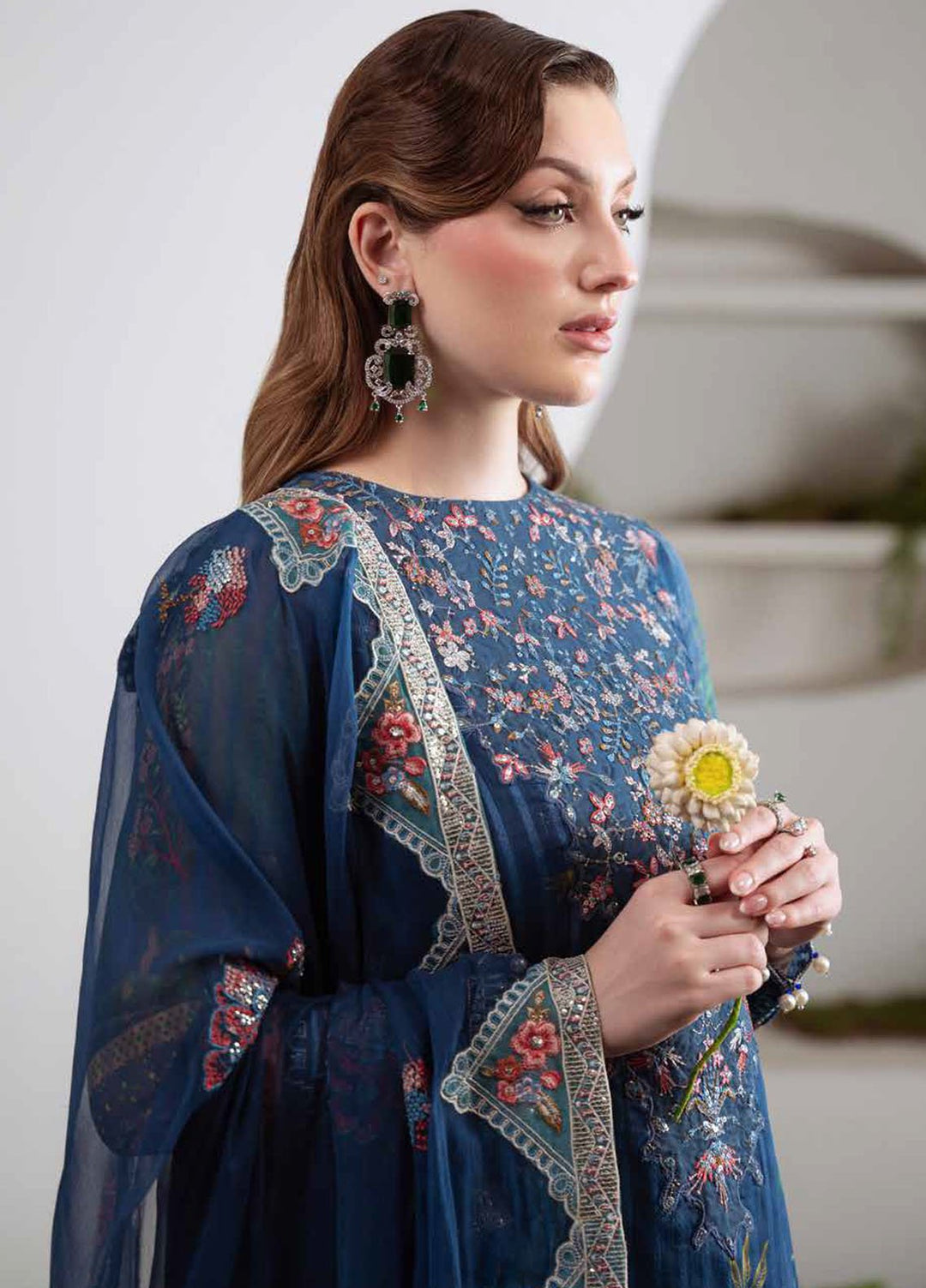 Amaya by Nureh Embroidered Chiffon Suits Unstitched 3 Piece NU25CL AM-23 - Luxury Collection